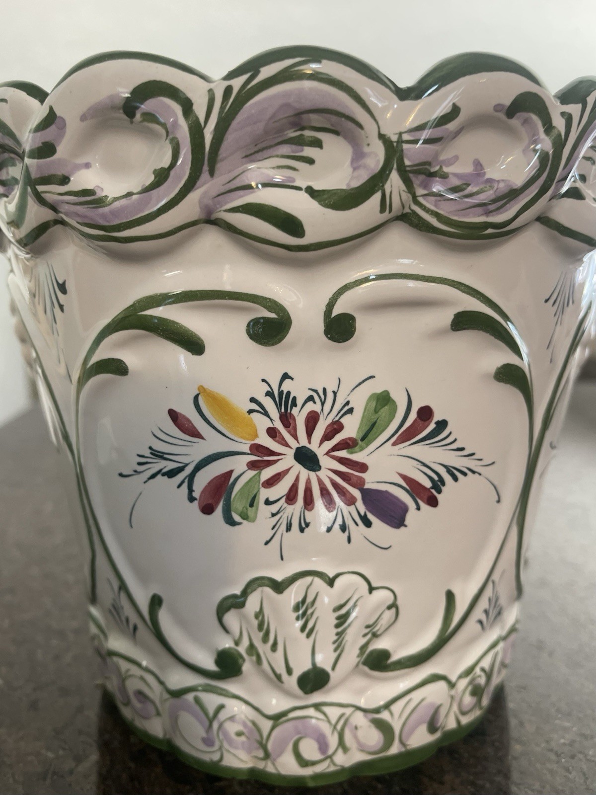 1970s Vintage Hand-Painted Ceramic Planter – Portugal Rare Stamp & No. by RC&CL
