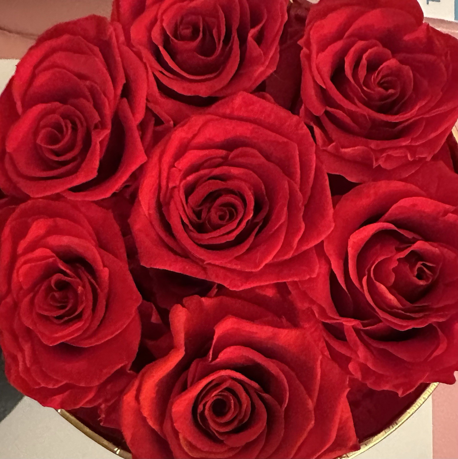 Lamour Boutique Artificial Red Rose Flower Box Arrangement Black Gold