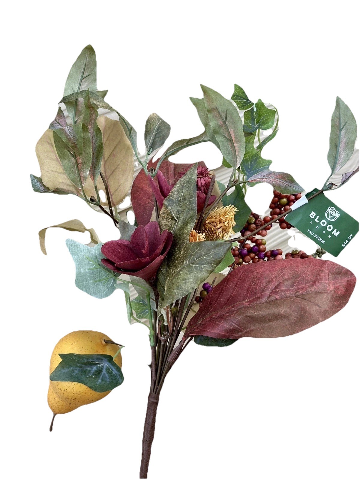 Artificial Flower Bunch With Pear Bouquet NEW Home Wedding Party Decor 12”