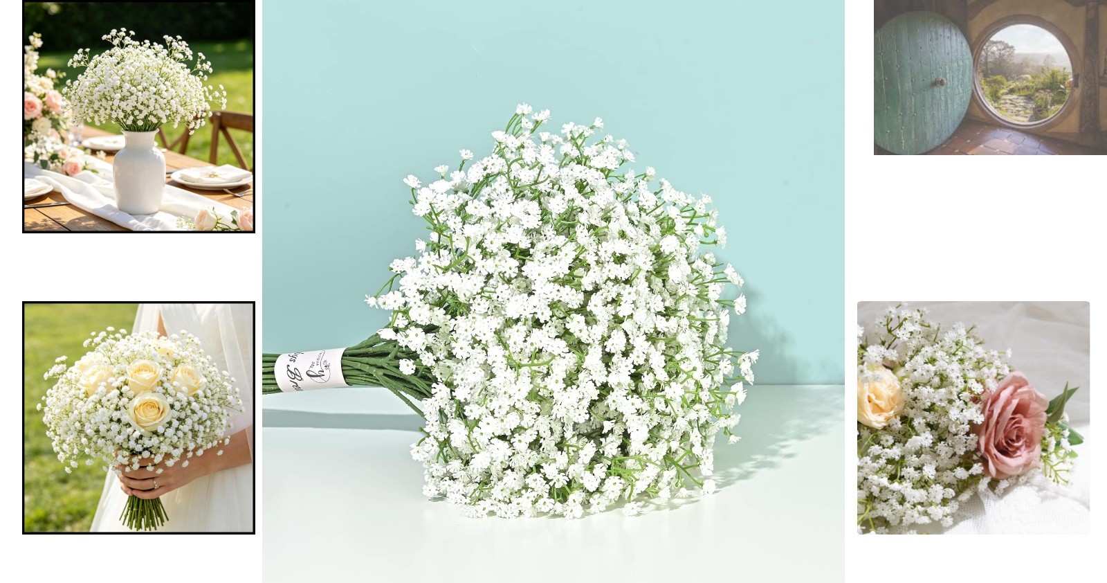Bulk 6 Pcs Flexible Baby’s Breath Stems—Ideal for Wreaths, Weddings, and More!