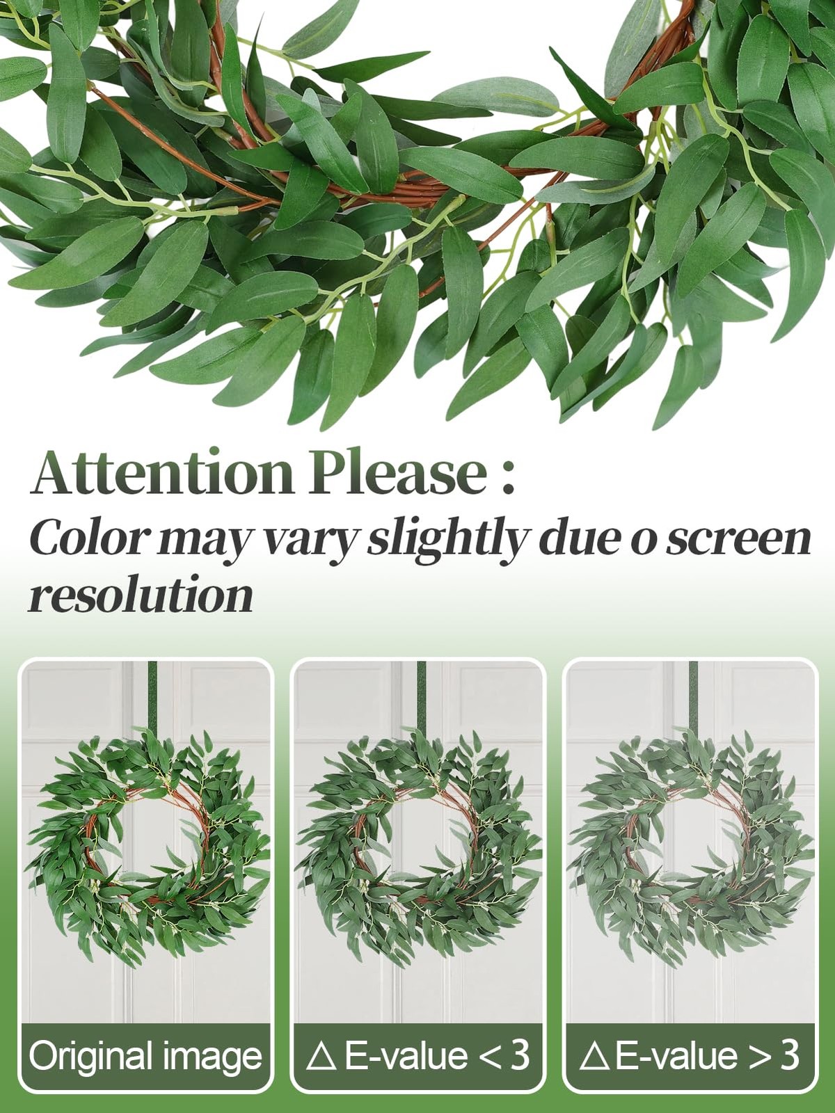 Fake Vines Greenery Garland – 3 Packs Total 16.5ft Green Willow Leaf Vine Gar…