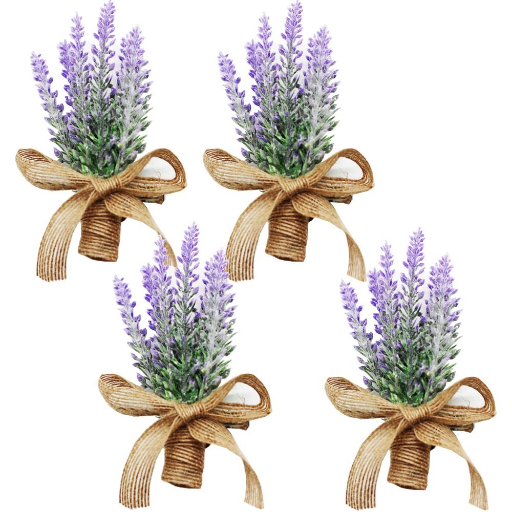 Lavender Boutonniere for Men Wedding, 4 Pcs Purple Boutonniere for Men Prom A…