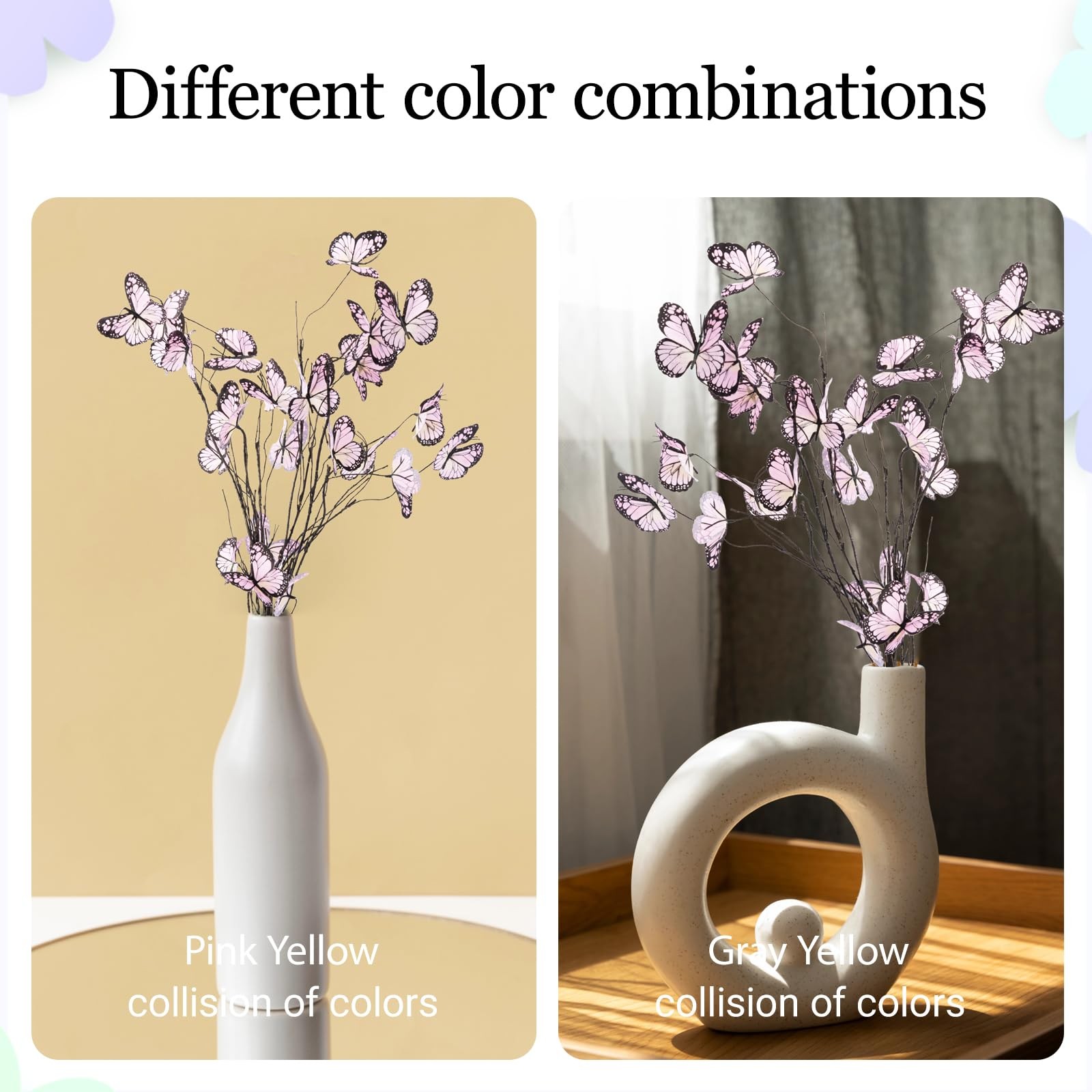 5 Pcs Artificial Butterfly Branches Butterflies for Crafts Willow Branches fo…