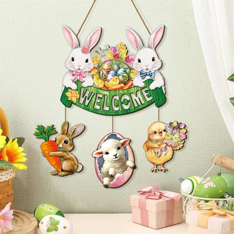 Easters Decors Bunnies Signs Tabletop Ornament Easters Rabbit Centerpieces