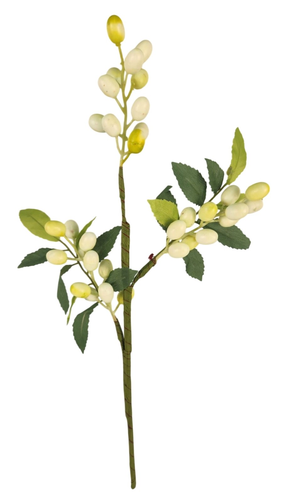 White Berry Stem 13.5 Inch Artificial Berry Branch Farmhouse Lodge Cabin Decor
