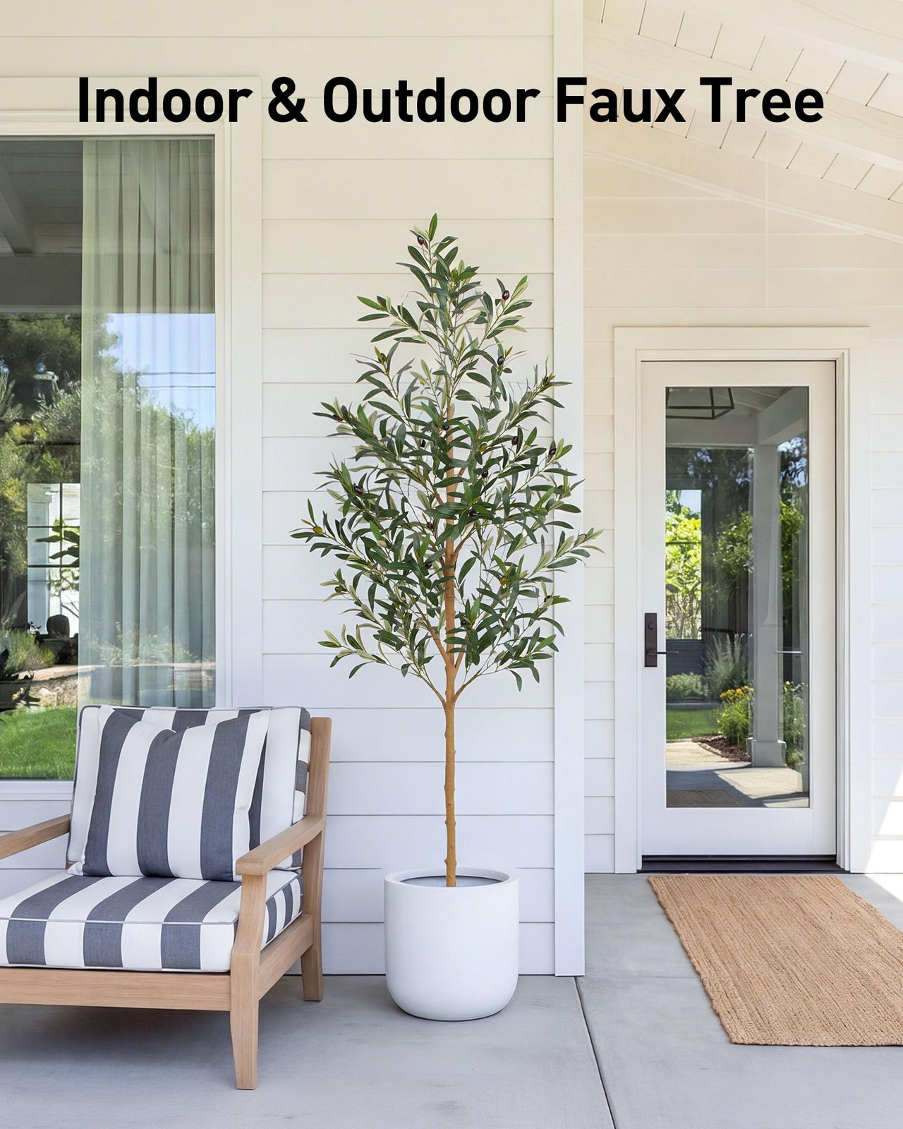 6FT Olive Trees Artificial Indoor, Tall Fake Olive Tree (72in) with Realistic…