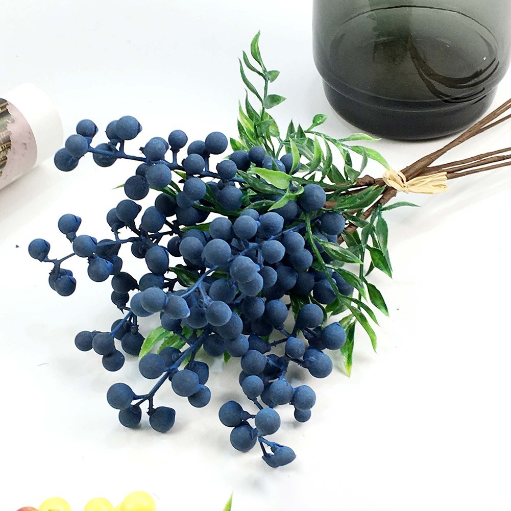 Artificial Blueberries Blueberry Stems Lightweight Design Multiple Uses