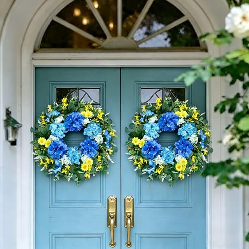 26 Inch Spring Wreaths for Front Door Outside Large 26 Inch Hydrangea Wreath
