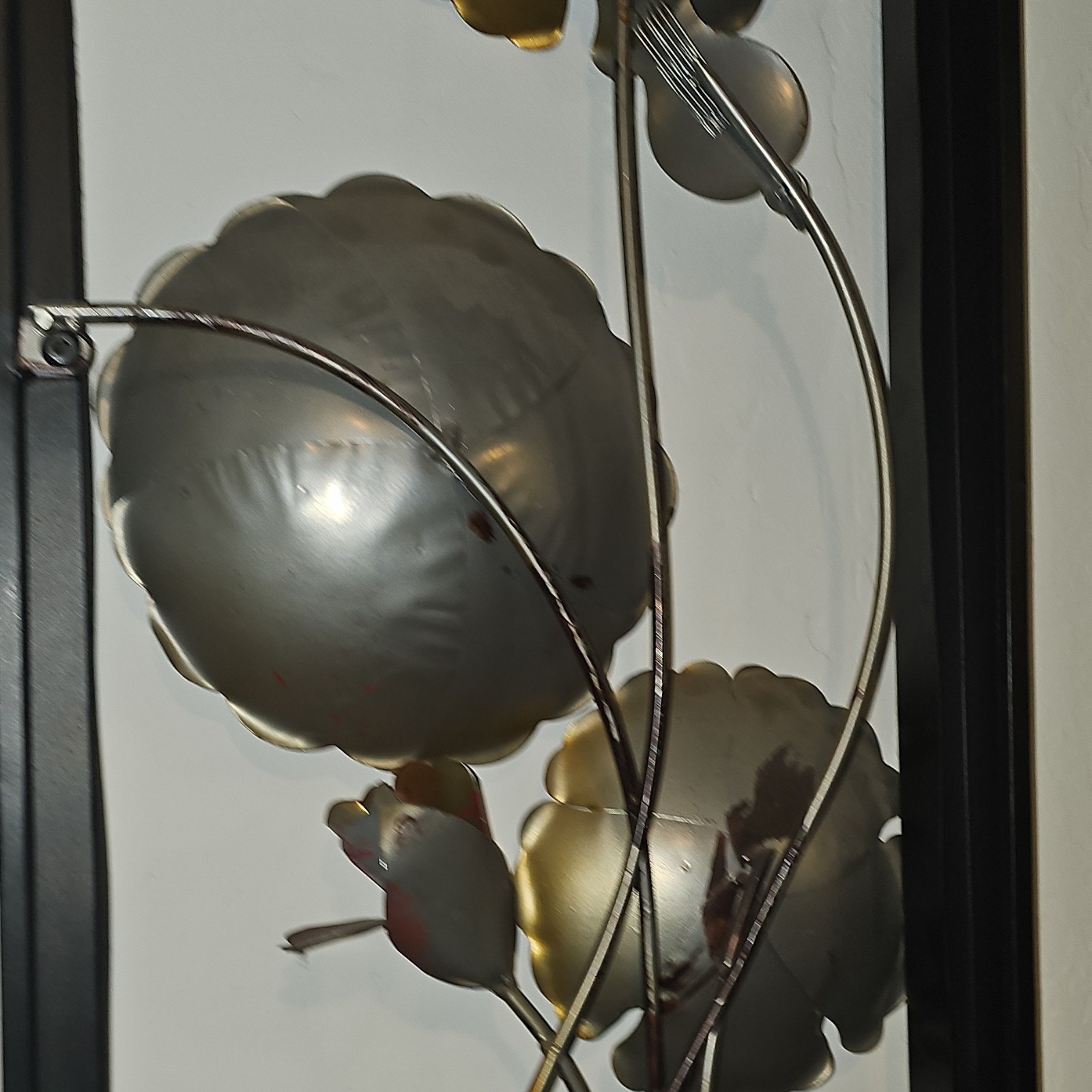 Metal Floral Wall Art Arrangement, Bronze Red Green Gold Black Flowers
