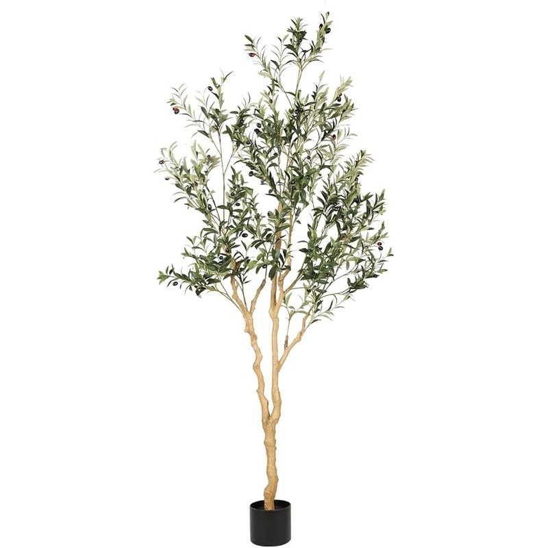 7ft Artificial Olive Tree Indoor Plant Realistic Zero Maintenance Home Decor New