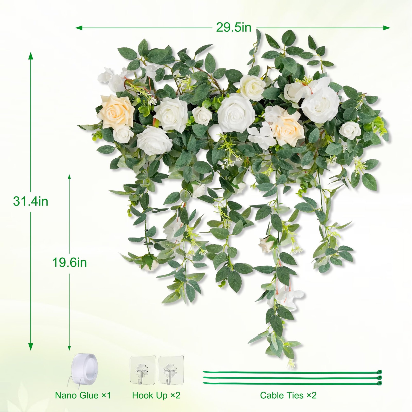 Wedding Arch Flowers，Floral Decor Hanging Artificial Flowers for Decoration F…