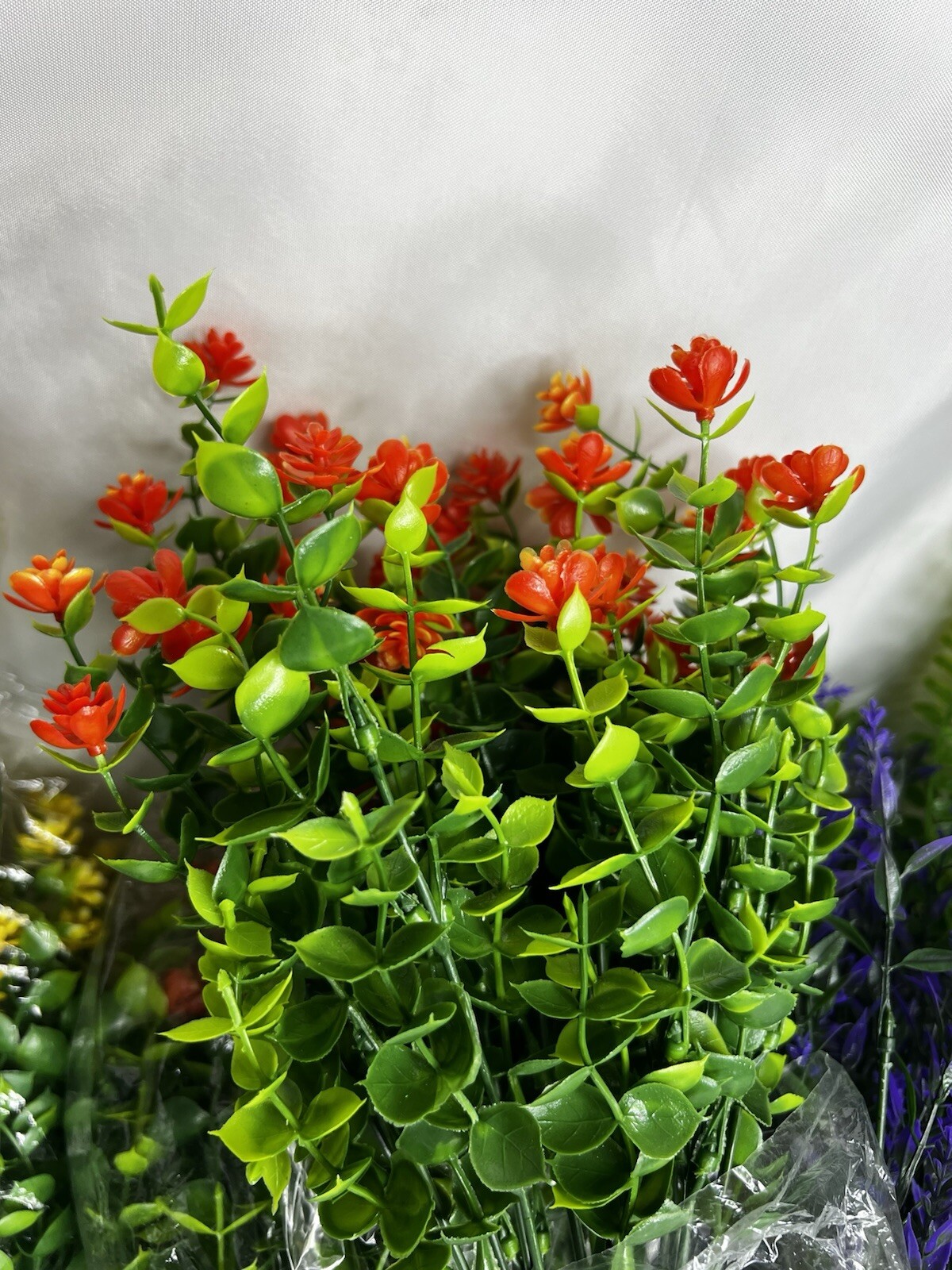 Zeyune 42 Bundles Artificial Flowers Fake UV Resistant for Outdoor Plastic