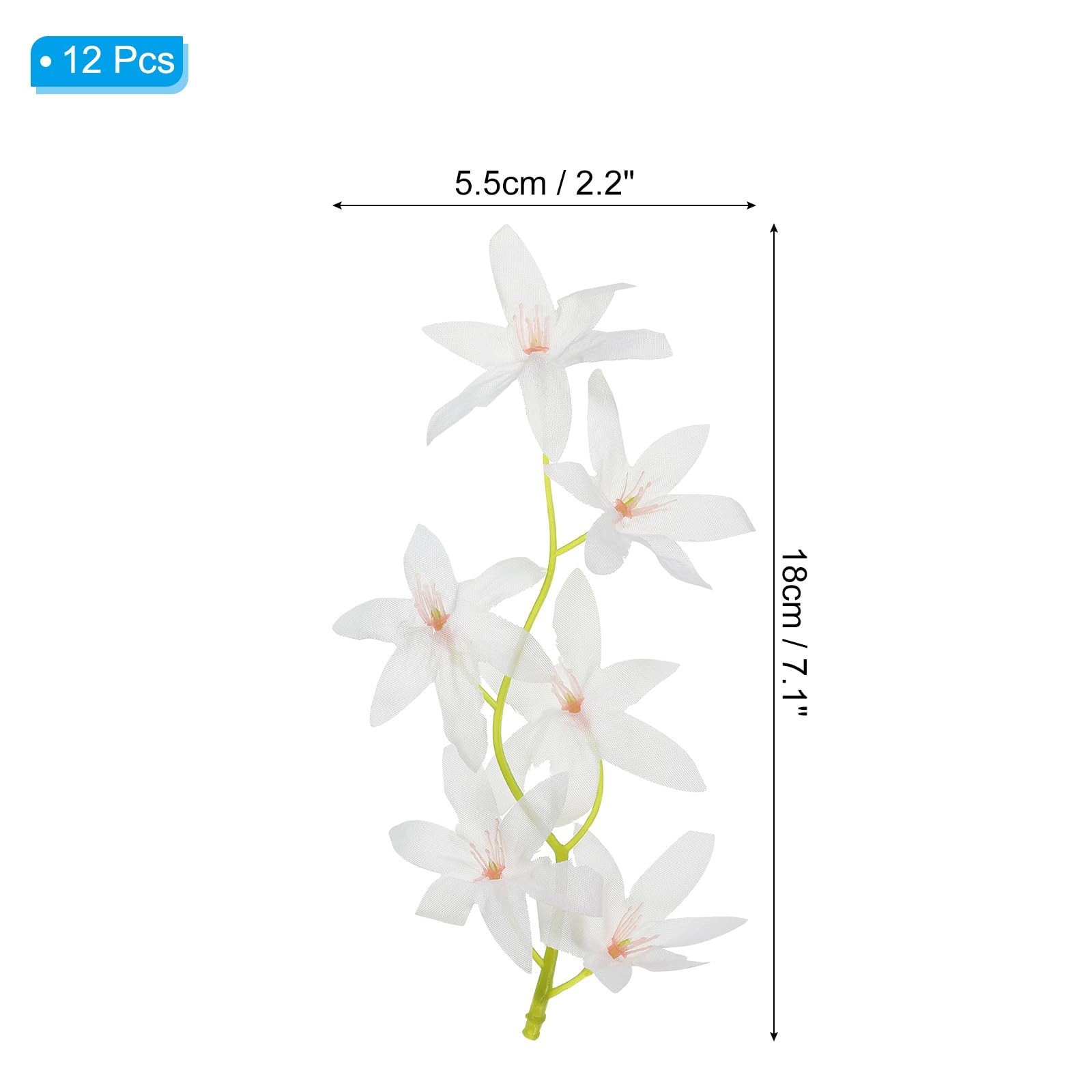 7 Inch Artificial Orchid Flower, 12 Pcs Floating Candles Simulation Flower Cy…