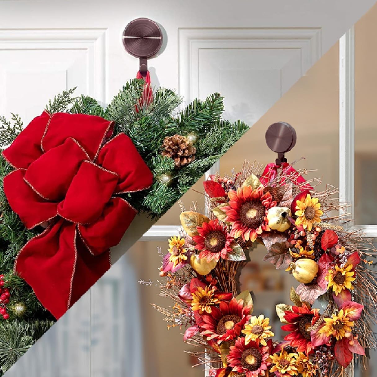 Attract Magnetic Wreath Hanger Oil-Rubbed Bronze – Set of 2 Magnets – for 2 M…