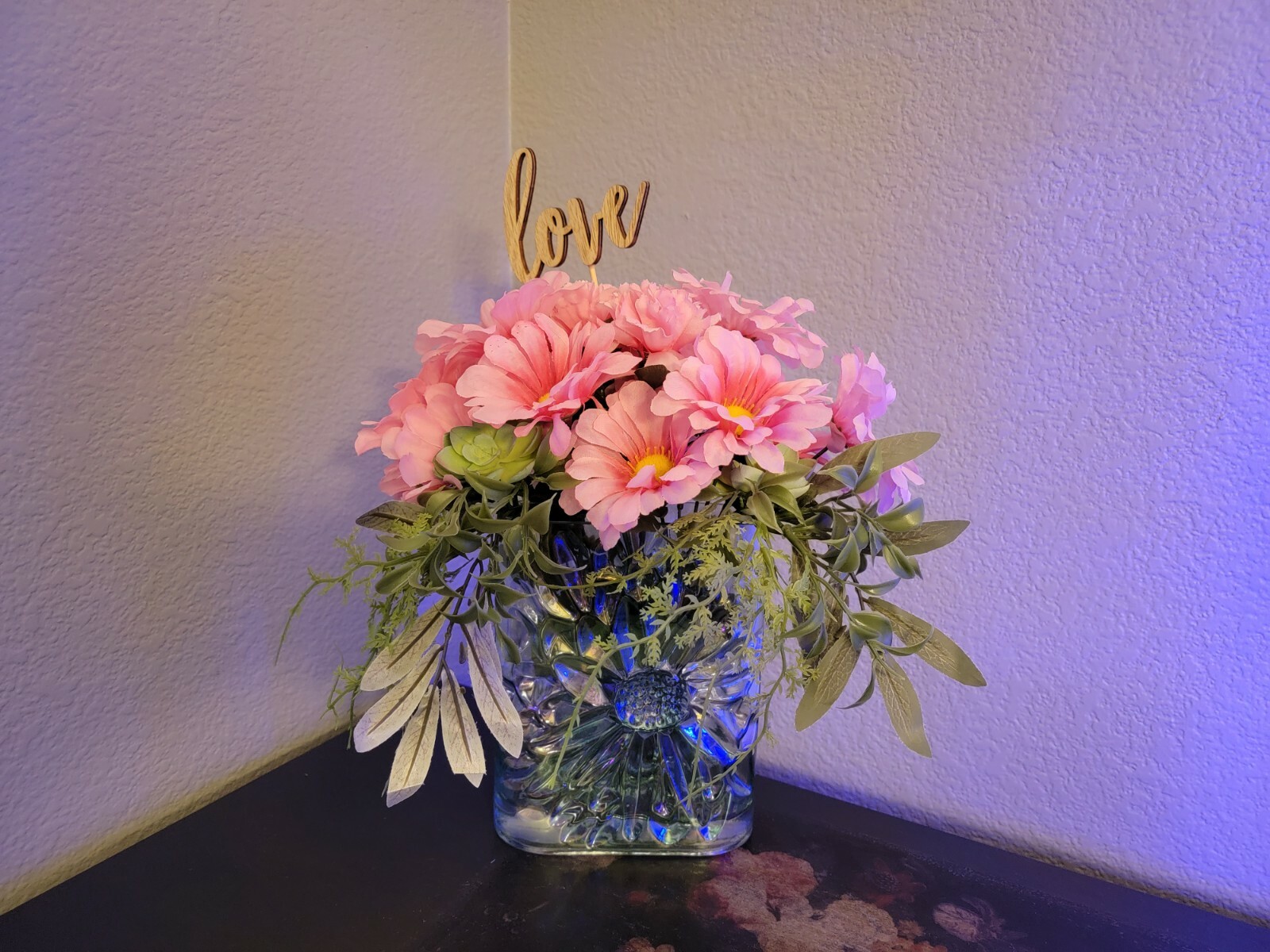 Mixed Artificial Floral Arrangement In Vase