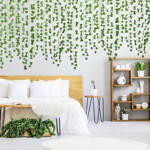 24 Strands 168FT Artificial Ivy Fake Vines Greenery Garland Party Hanging Plants