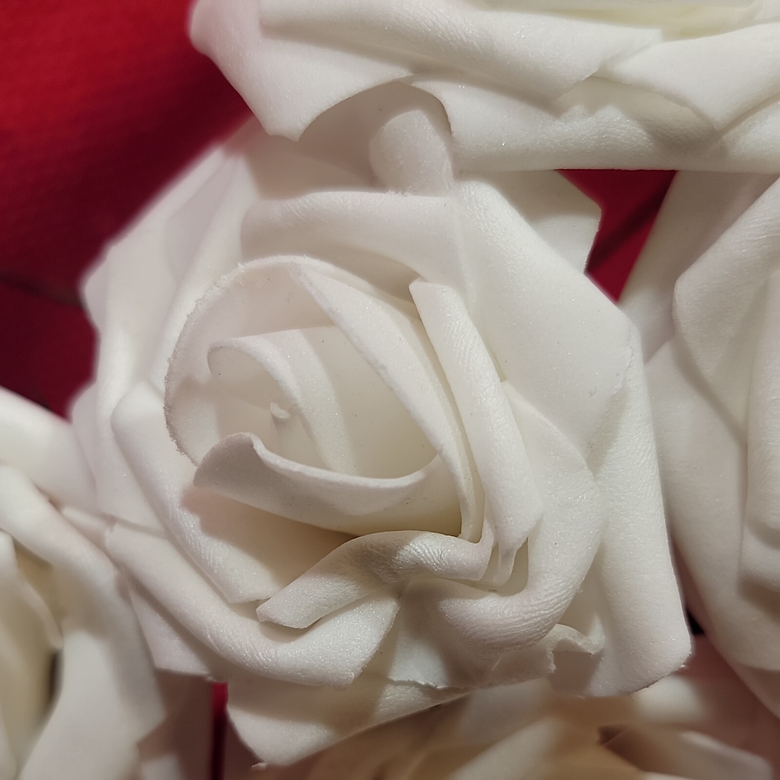 20 white ROSE Flower FAUX FAKE FOAM ARTIFICIAL Wedding Banquet Anniversary Decor