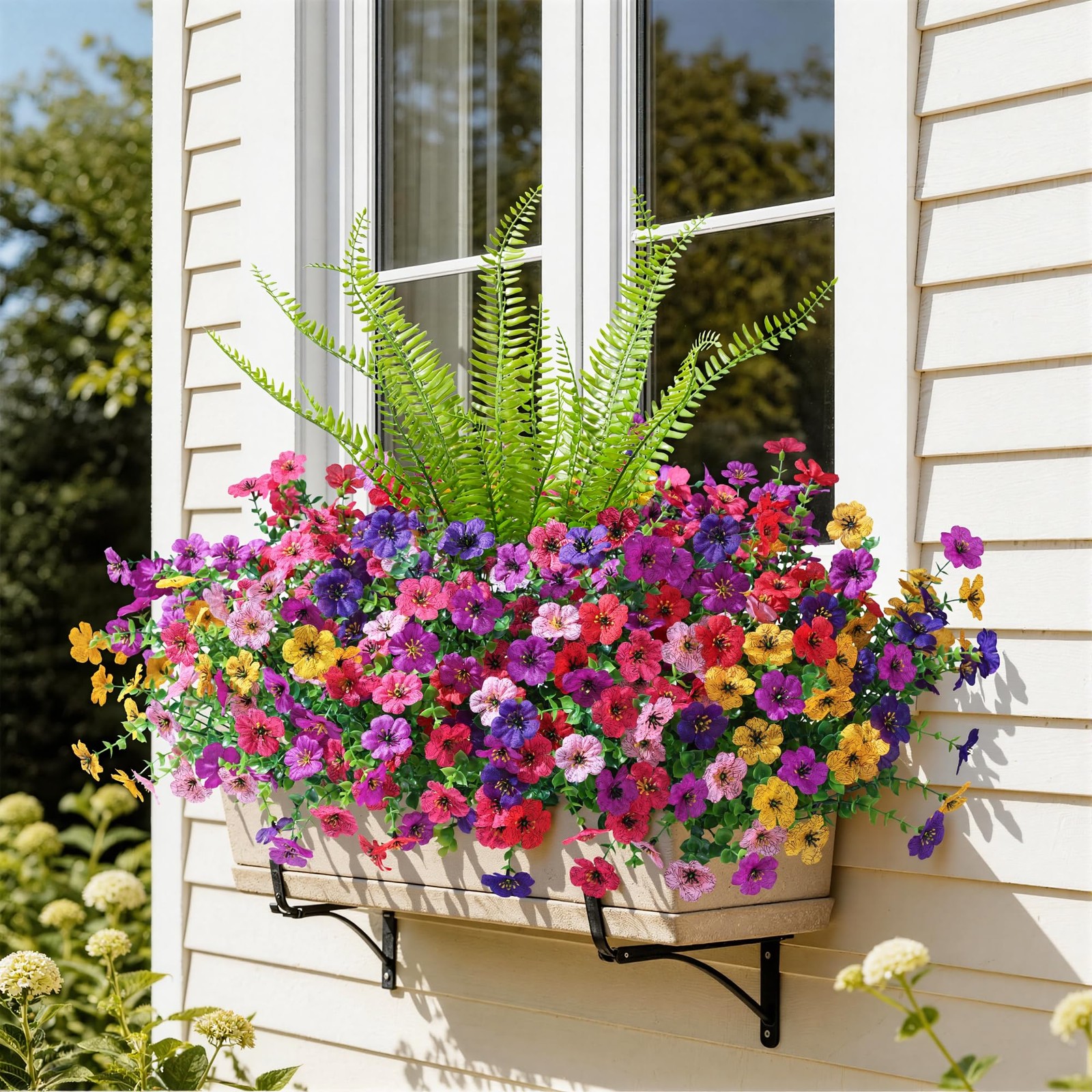 Artificial Flowers for Outdoors Faux Plants for Spring Summer Decoration, 13 …