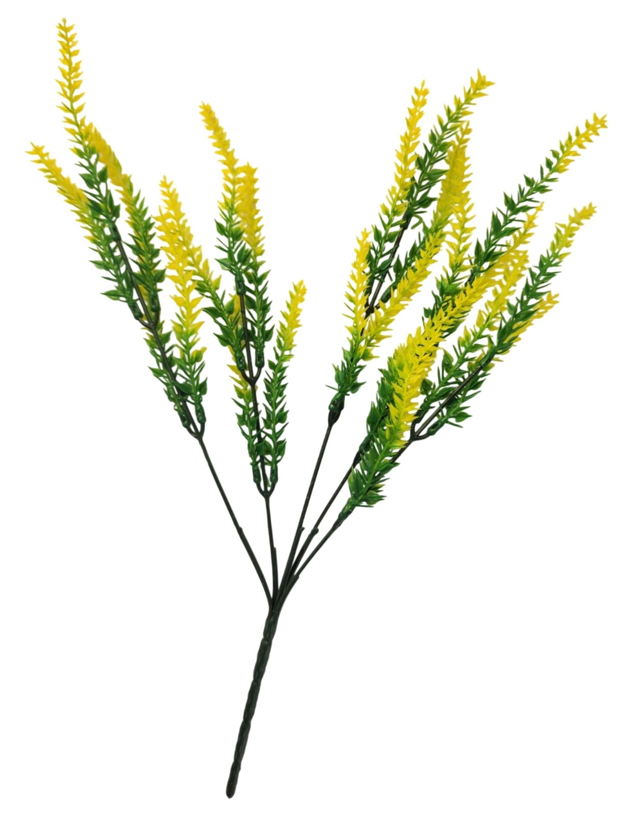 Yellow Faux Lavender Stems, Artificial Salvia Flowers, Faux Greenery Picks, Farm