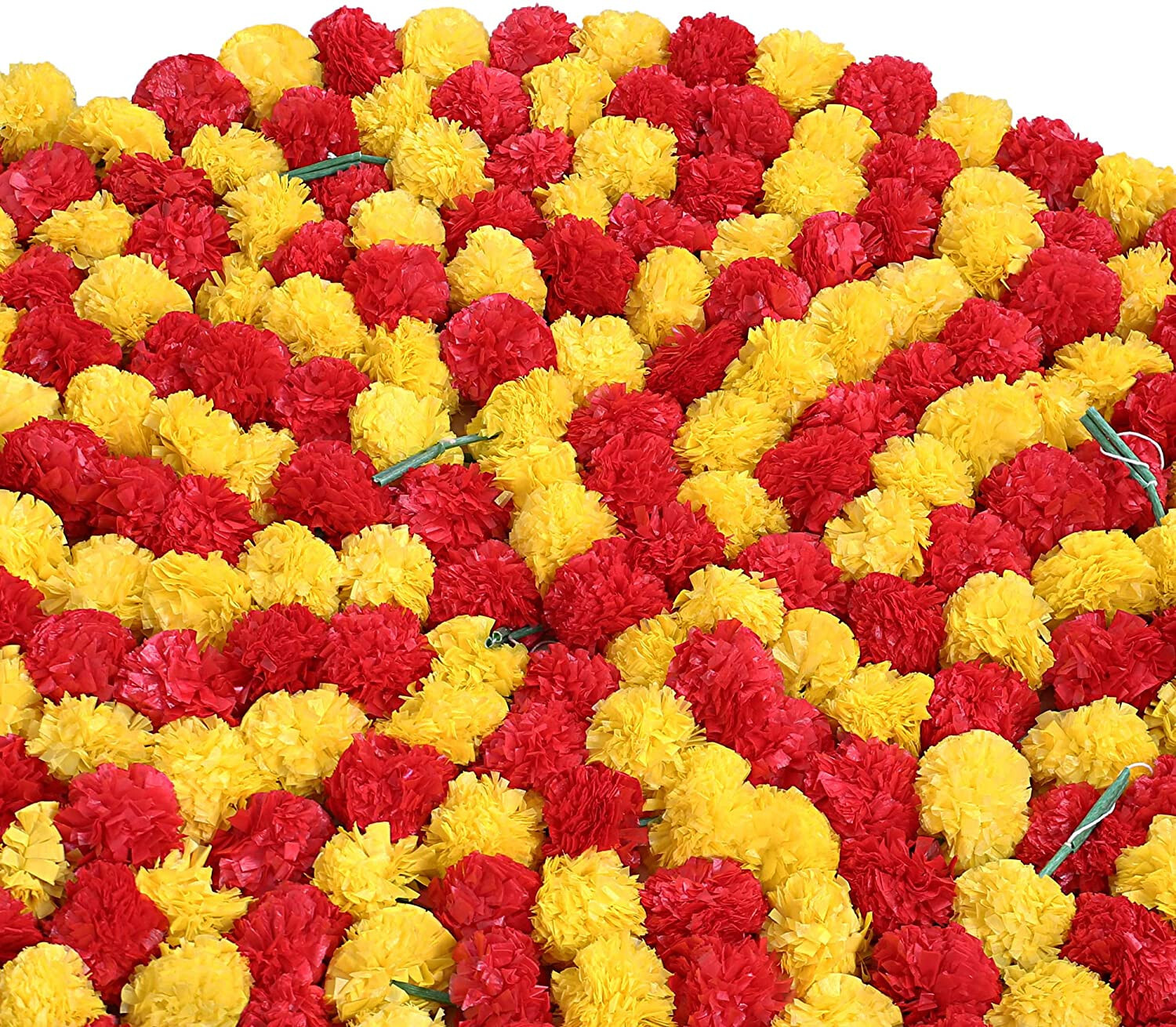 Artificial Marigold Genda Phool Fluffy Flower Garlands Diwali Wedding Home Decor