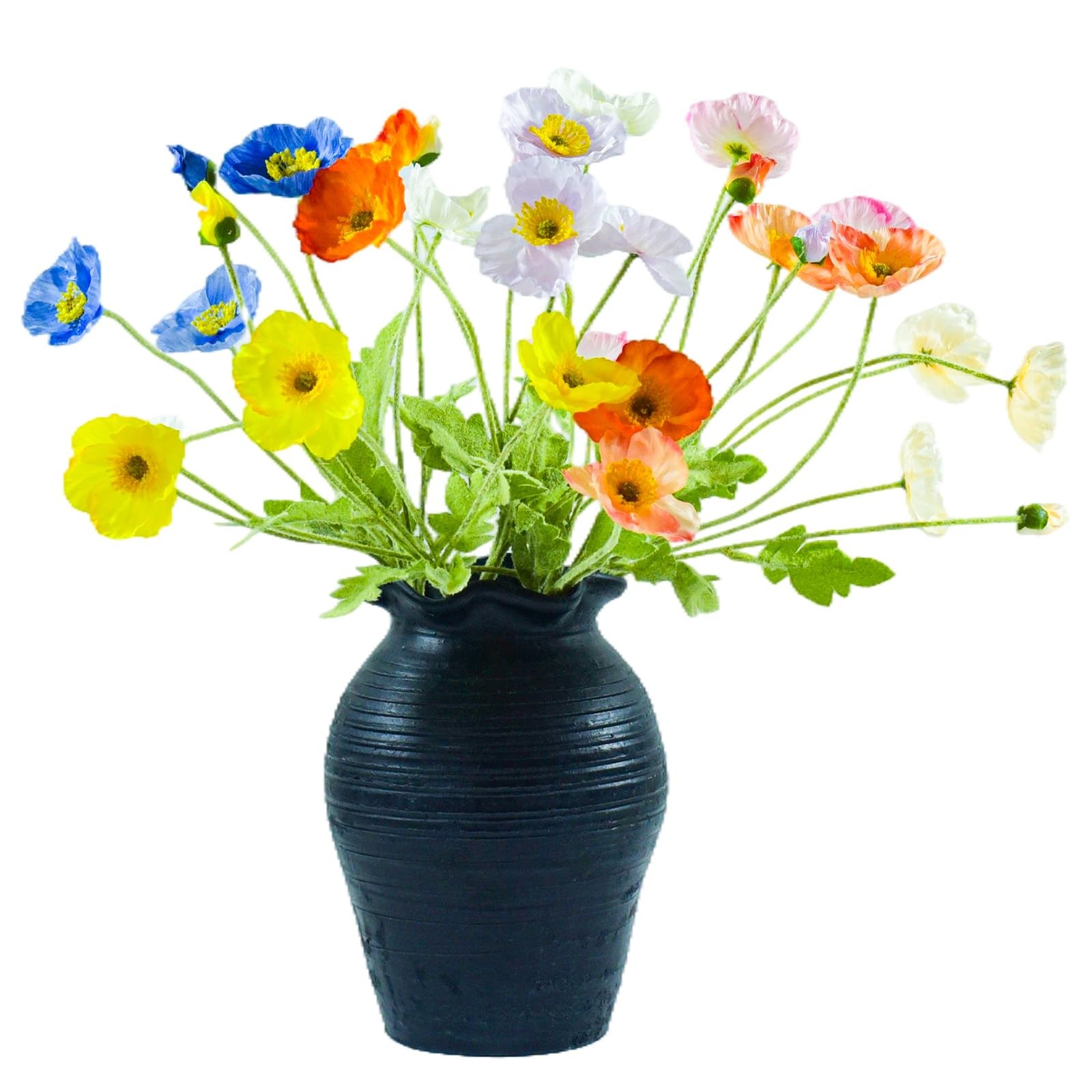 Kabcxci Artificial Poppy Flowers8 Pcs Fake Silk Flowers for Home DecorWedding…