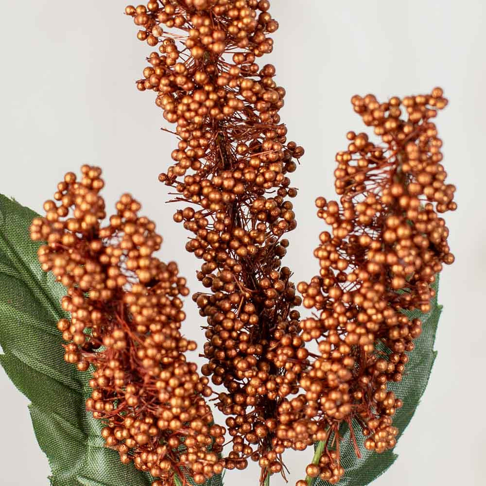 Bulk Buy of 130 Artificial Copper Berry Cluster Embellishing 7-1/2″ Picks