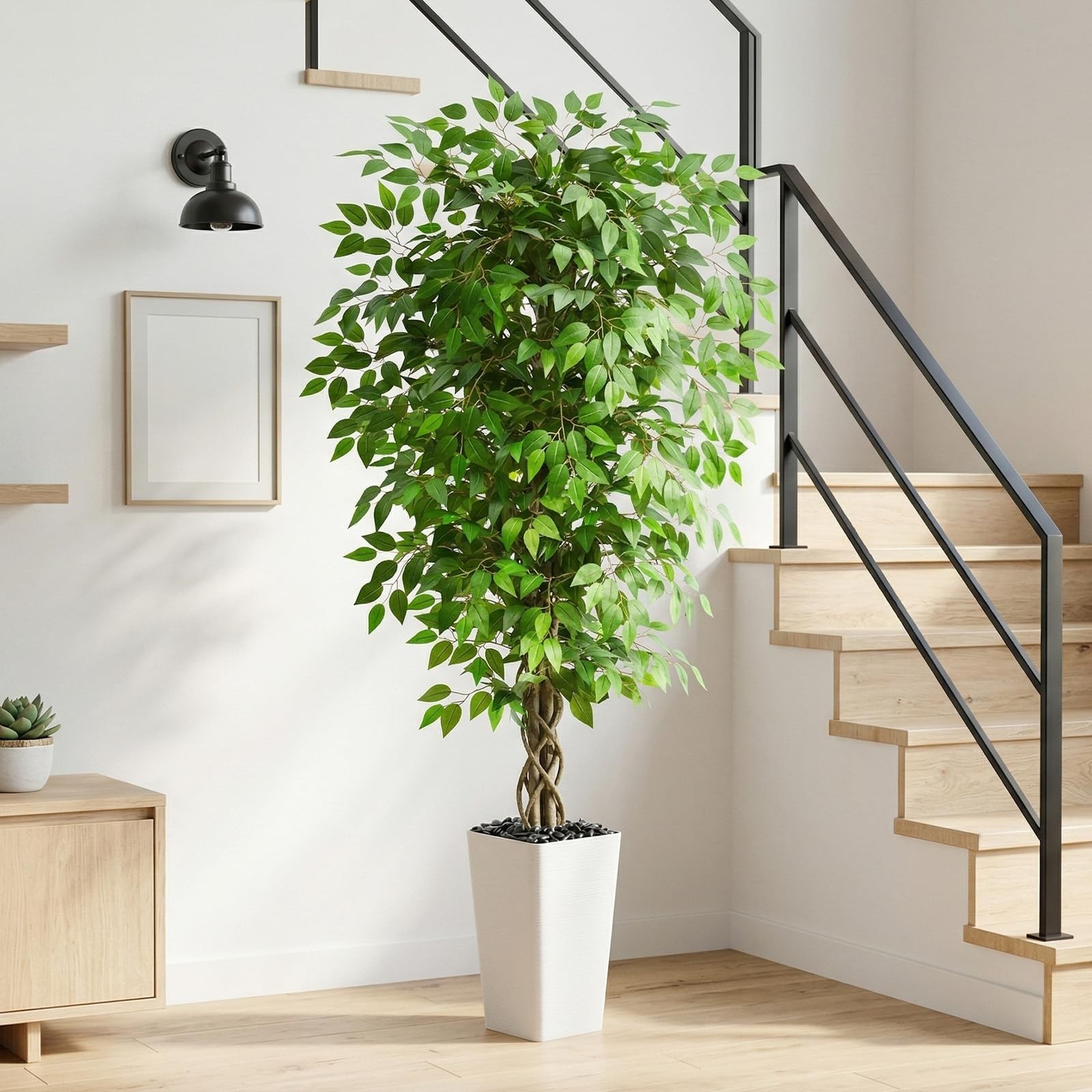 FSOHOI Artificial Ficus Tree Indoor, 5FT Realistic Large Fake Trees RSB
