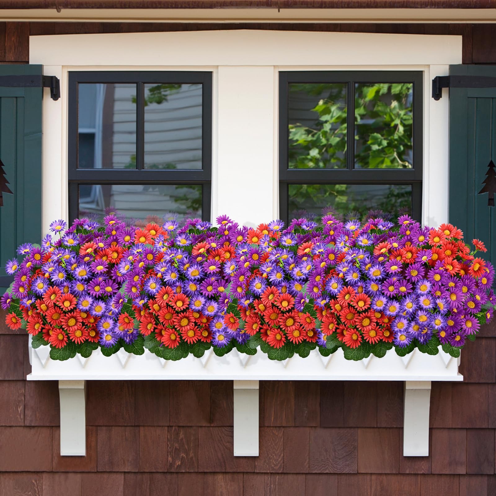 Realistic Artificial Flowers for Outdoors, 6 Bundles Full Daisy UV Resistant …