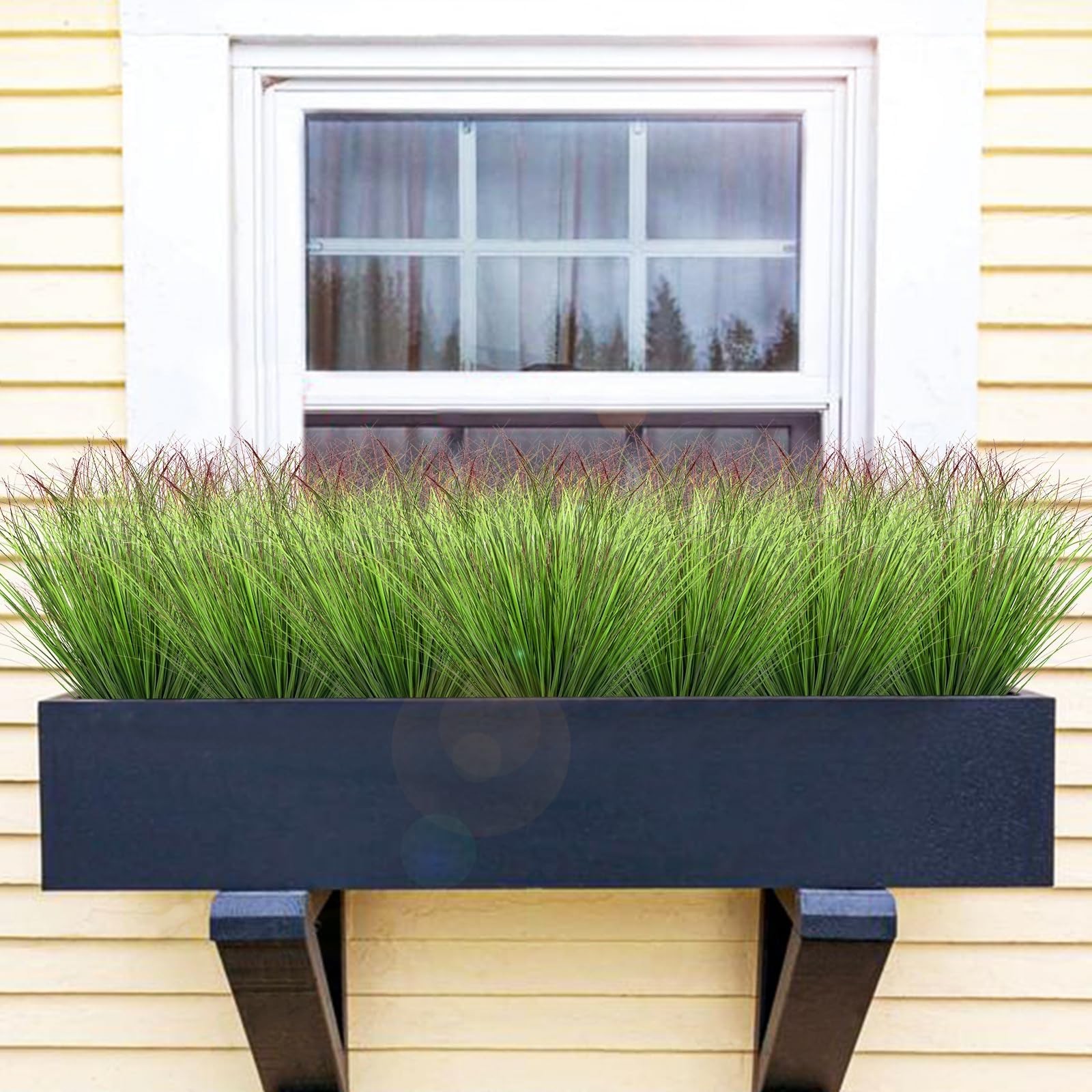 Plantas artificiales para exteriores y decoración del hogar (Cola verde y roja)