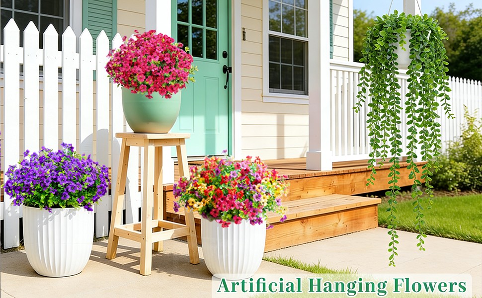 Artificial Flowers 12 Bundles, Faux Daisy and Eucalyptus Greenery Stems for