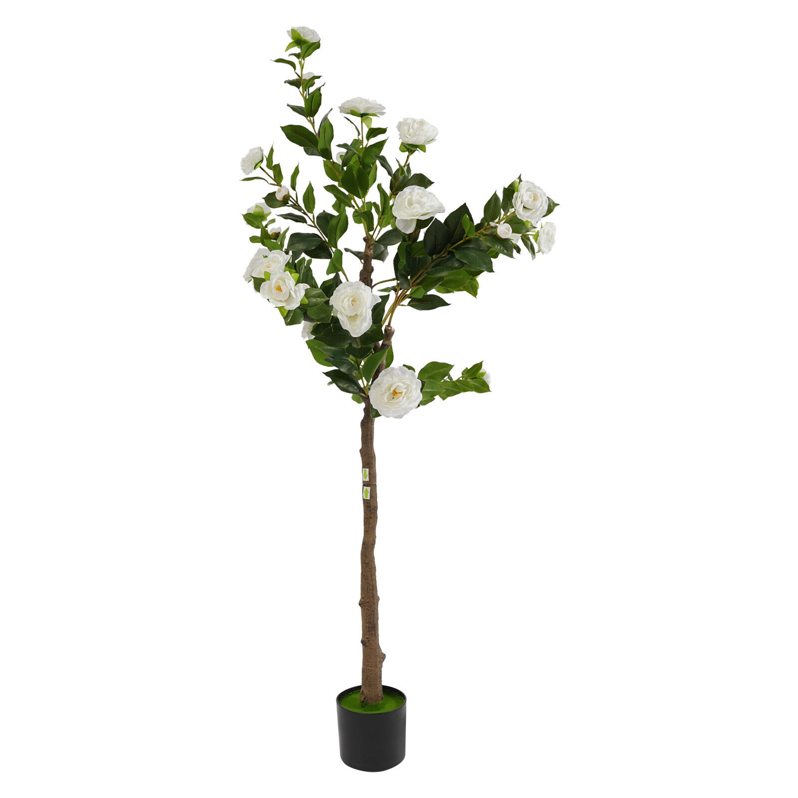 150CM Camellia Plant in Pot with White Flowers White Artificial Camellia Trees