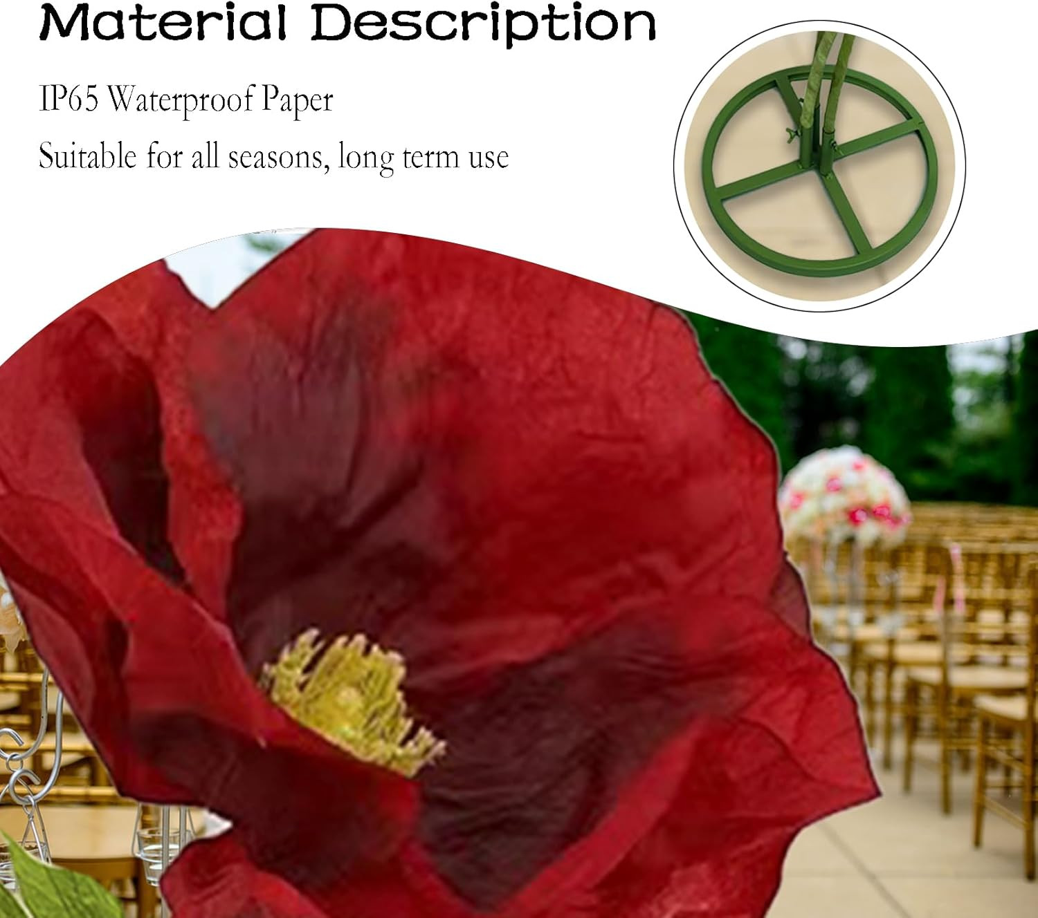 Giant 3D Artificial Flower Set – Waterproof Decor for Home, Garden & Events