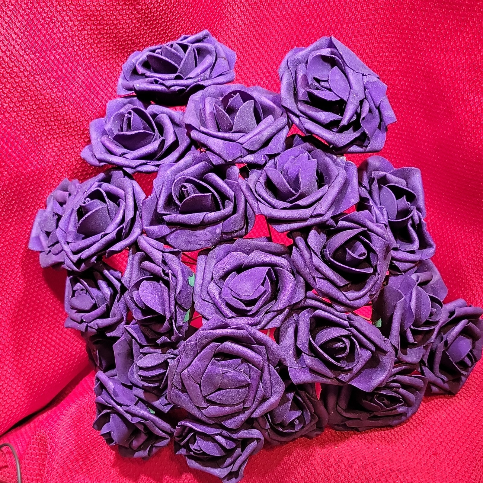 20 purple ROSE Flower FAKE FAUX FOAM ARTIFICIAL Wedding Banquet CRAFT Decor Art