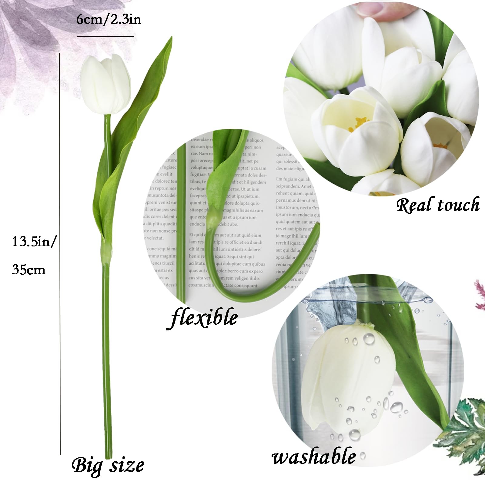 Summer Colors Tulip Artificial Silk Flowers 11 PCS Luxury Bouquet Decor
