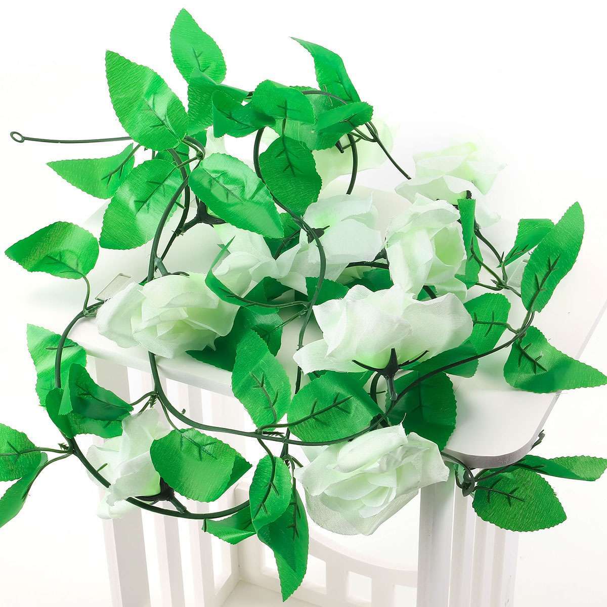 7.5Ft Artificial Flowers Silk Rose Flower Vine Ivy Hanging Wedding Garland Decor