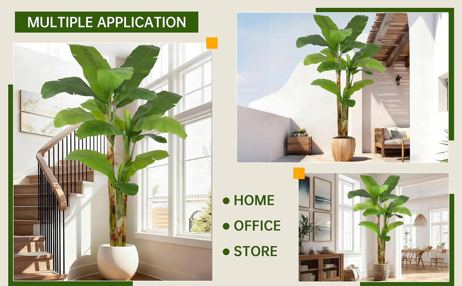 Lifelike 8FT Artificial Banana Tree with 18 Leaves for Home & Office Decor