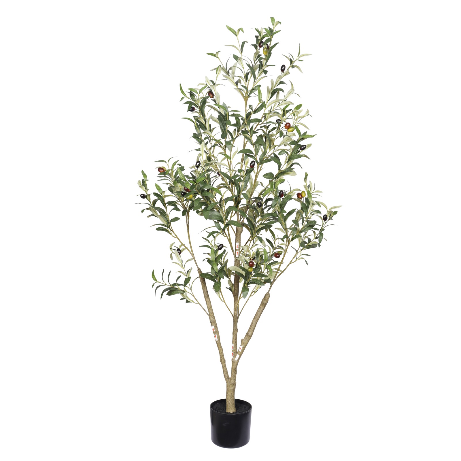 60″ Artificial Olive Tree in Plastic Black Pot for Living Room 1pc/set Modern