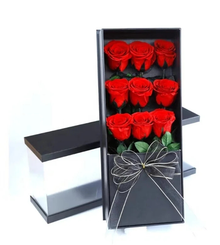Eternal 3-Head Preserved Rose Gift Box- Factory Direct