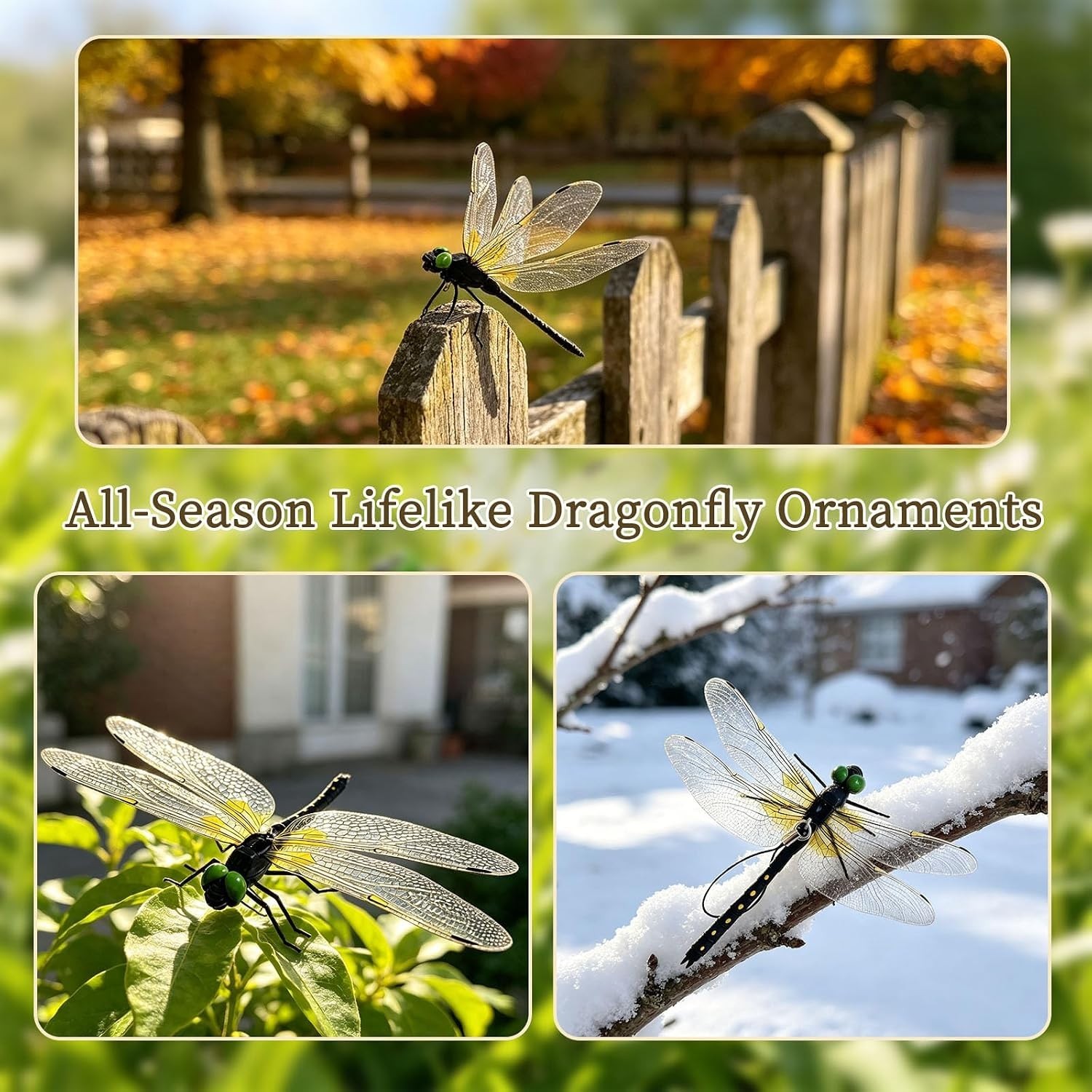 Removable Hanging Dragonfly Clips, Indoor Outdoor Decor