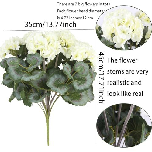 Artificial Geraniums Flowers for Outdoors Silk Geraniums Bushes UV Resistant …