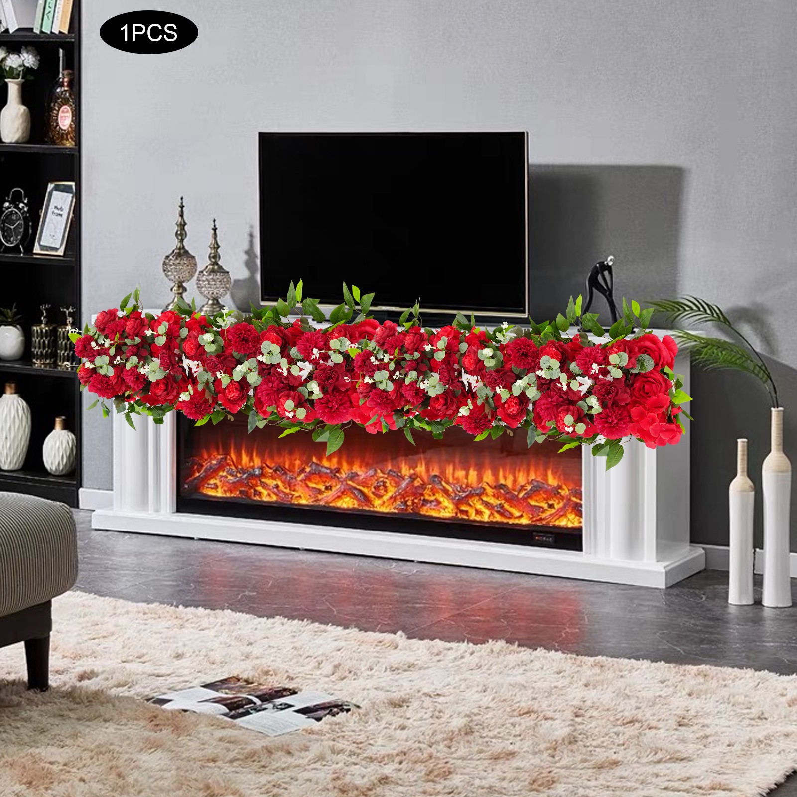 Artificial Flower Artificial Polyester Fibre Flowers Row 100*30cm for Home Decor