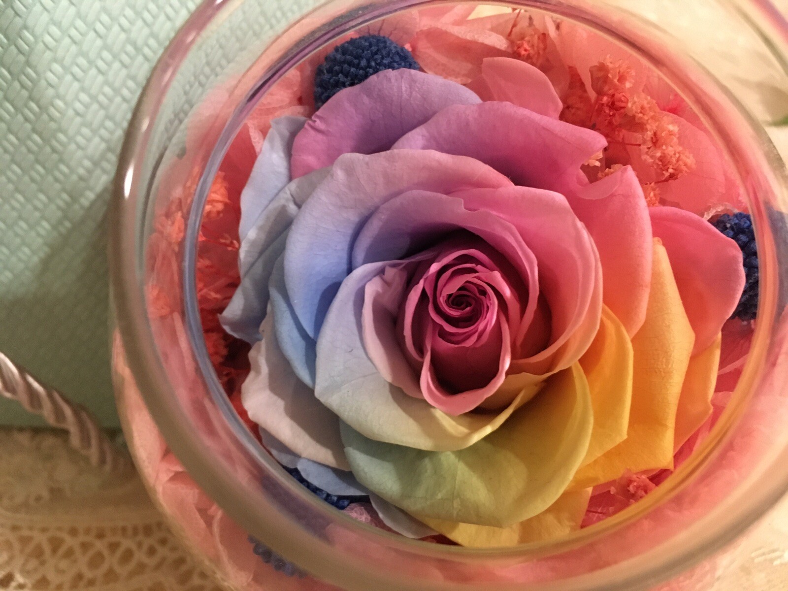 Sanran Forever Eternal Real Preserved Rose With Led Mood Light Valentine Gift