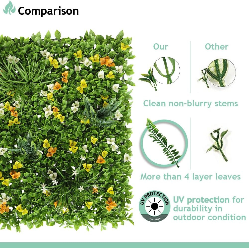 Artificial Boxwood Panel 3D Topiary Hedge Plant UV Protected Privacy Ivy Screen
