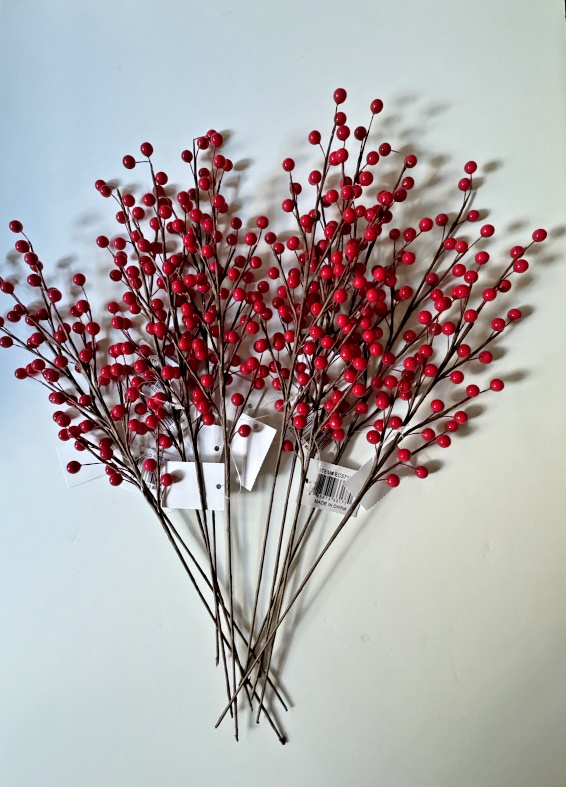Red Holly Berry Spray 17.5″ with 35 Berries EC 571224 Packs of 12