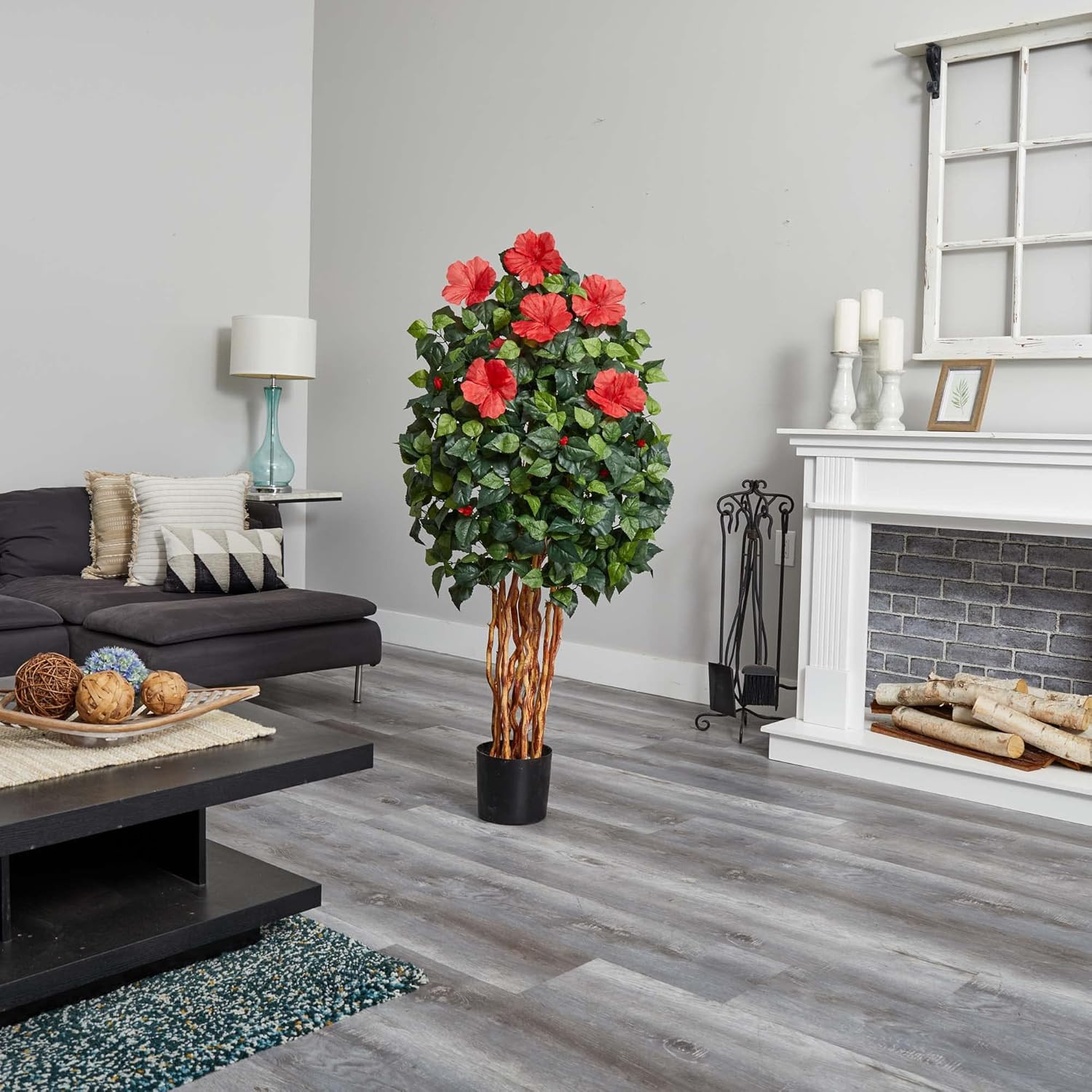 Stunning 5Ft Hibiscus Artificial Tree for Home Decor and Office Spaces
