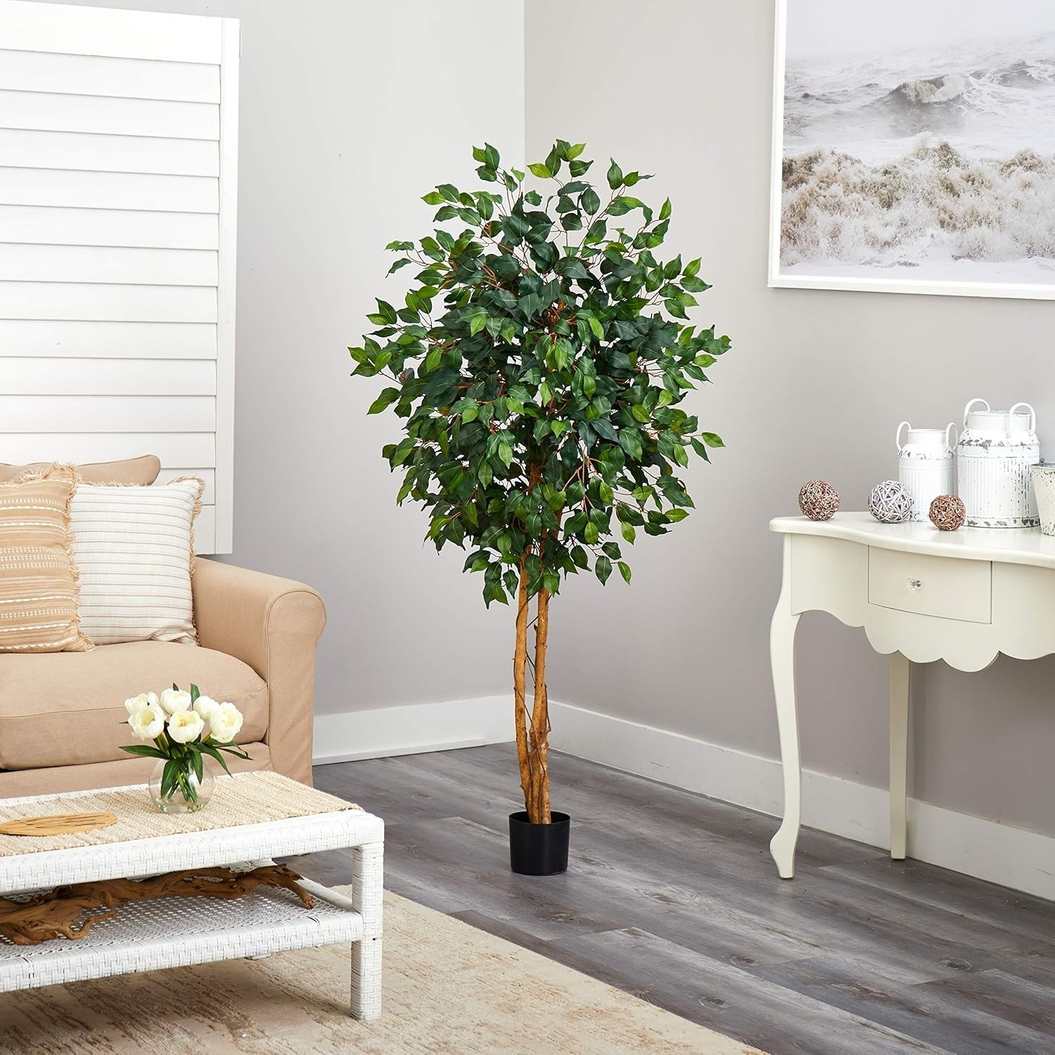 Realistic 5ft Indoor Ficus Tree with Bendable Branches – Perfect for Any Room*