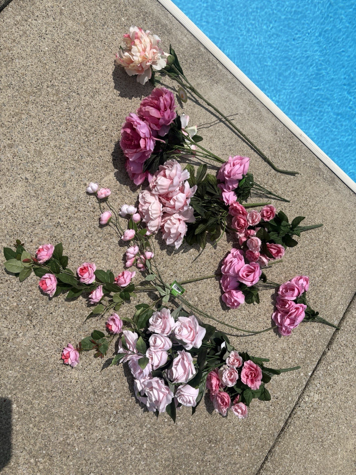 Artificial Flowers Lot Large Mixed Pink Peony And Rose Bundle