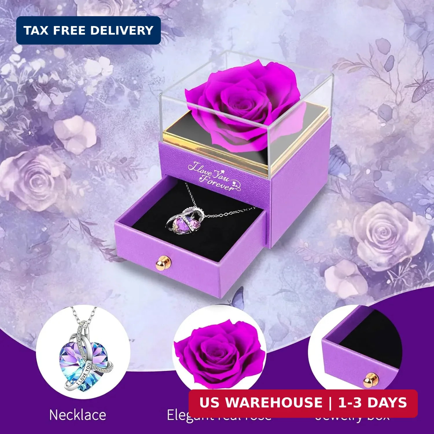 Preserved Flower Rose Gift for Women – Roses for Girlfriend, Grandma, Mom, Wife