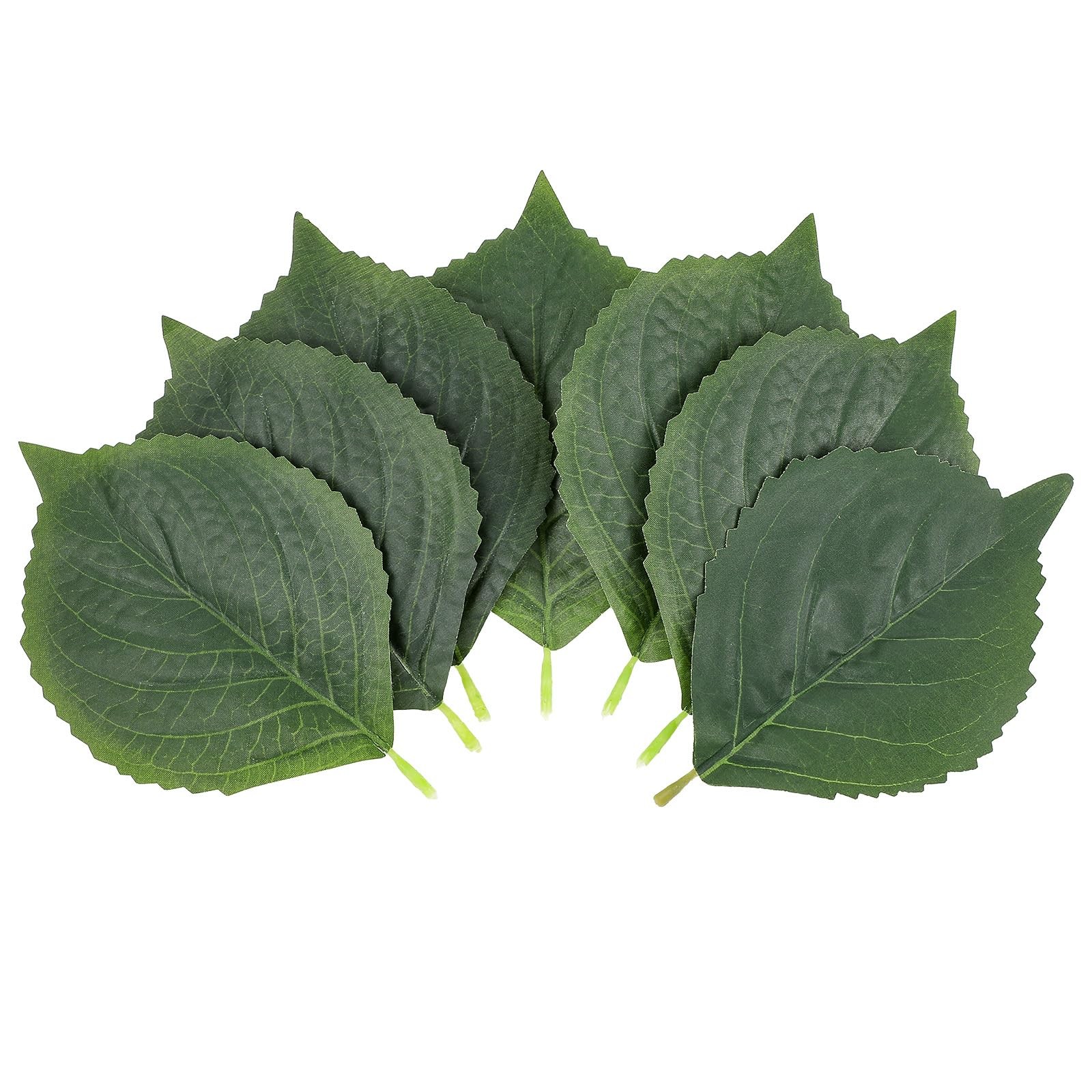 50 Pcs Artificial Leaves Green Fake Leaves 6.5×4.13 Inch Realistic Silk Green…