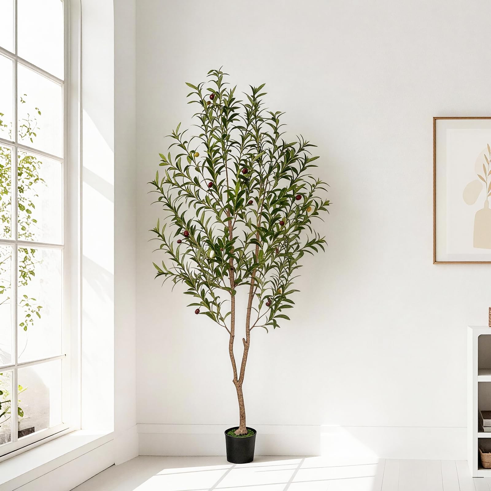 Arbol De Olivo Artificial 6 Pies Con Maceta Redonda Decoracion Para Sala Casa